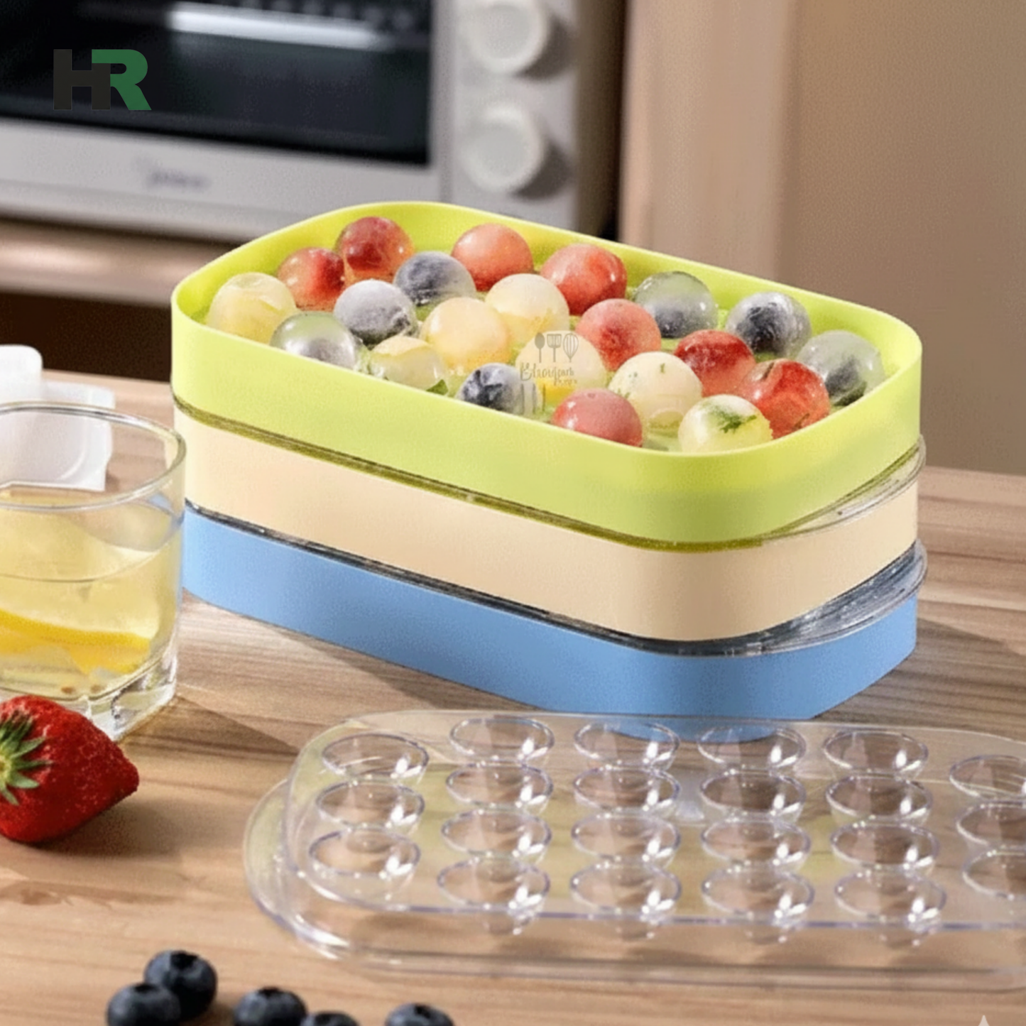 22-Cube Ball Shaped Ice Tray (With Lid)(10574)