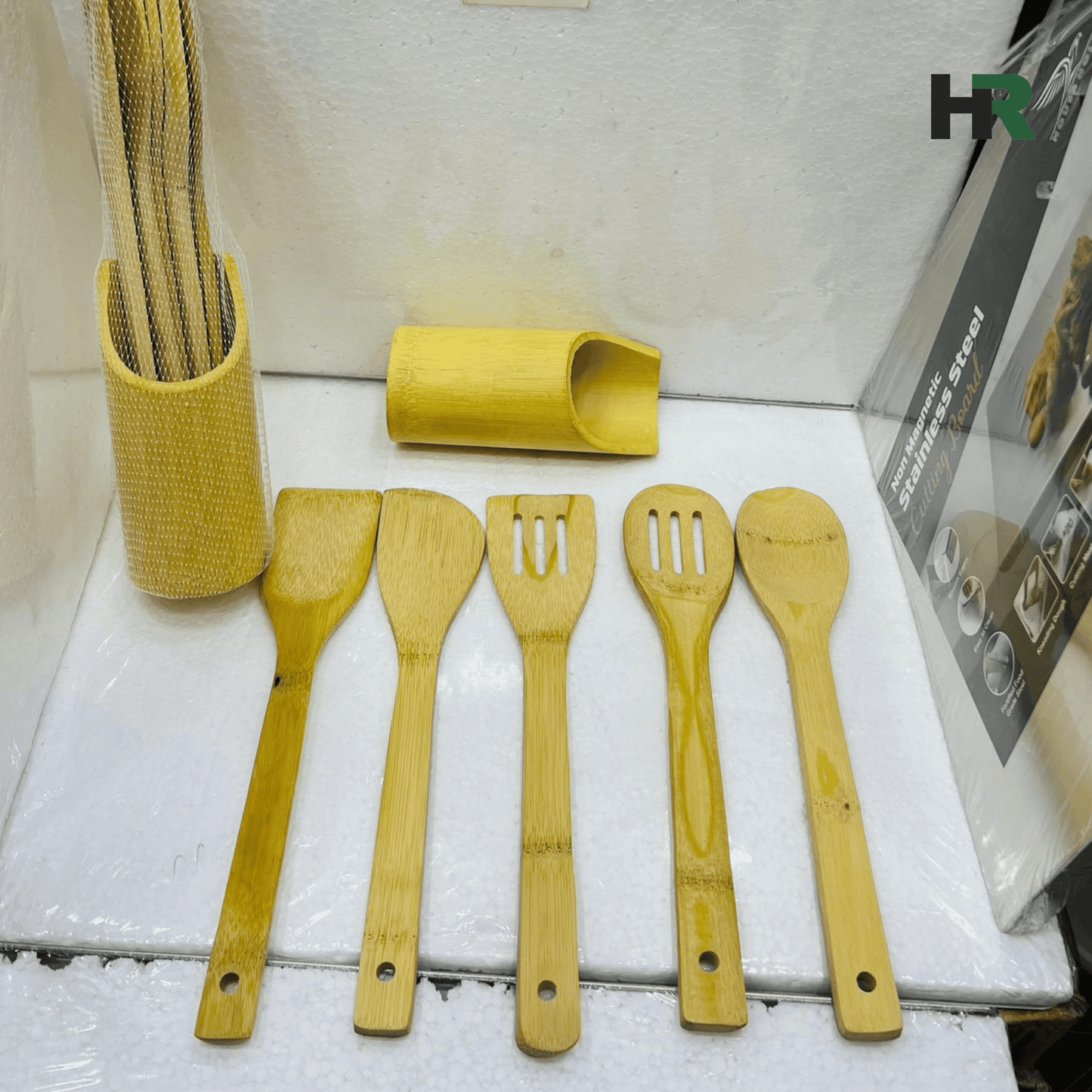 Kitchen Kit Bamboo Non‑Stick Frying Pan Spatula & Rice Spoon | Heat Resistant Cooking Tool