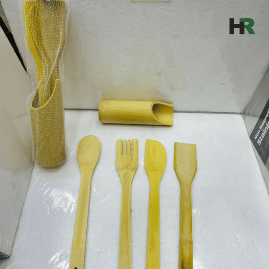 Kitchen Kit Bamboo Non‑Stick Frying Pan Spatula & Rice Spoon | Heat Resistant Cooking Tool