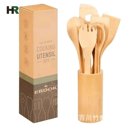 Kitchen Kit Bamboo Non‑Stick Frying Pan Spatula & Rice Spoon | Heat Resistant Cooking Tool