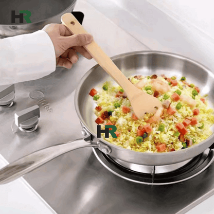 Kitchen Kit Bamboo Non‑Stick Frying Pan Spatula & Rice Spoon | Heat Resistant Cooking Tool
