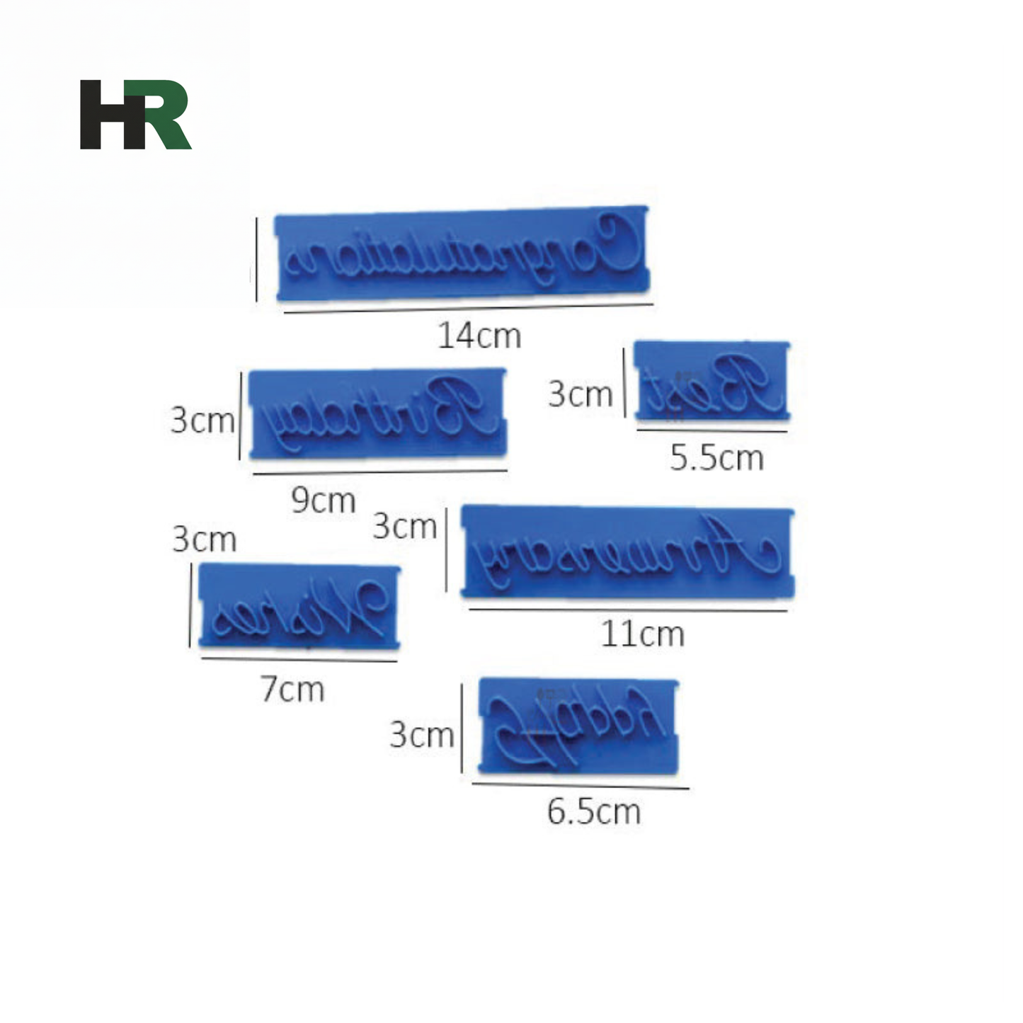 6-Piece Best Wishes Fondant Embosser Set - Plastic