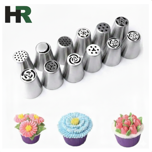 12pcs Set Russian Icing Nozzle Stainless Steel