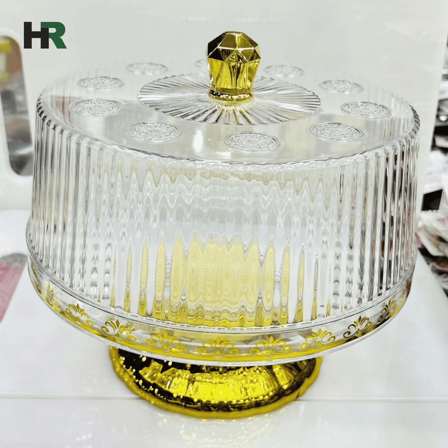 Acrylic Cake Serving & Storing Dish with Stand | Dome Lid Cover