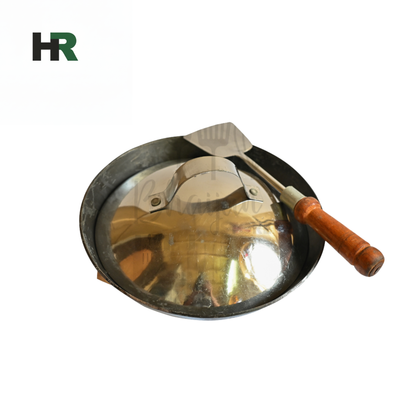 4pc Karahi set (Karahi with SS cover, Khurpi, And a Wooden Serving Plate)