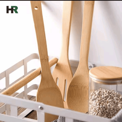 Kitchen Kit Bamboo Non‑Stick Frying Pan Spatula & Rice Spoon | Heat Resistant Cooking Tool