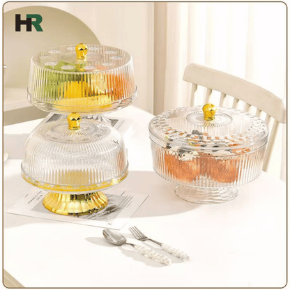 Acrylic Cake Serving & Storing Dish with Stand | Dome Lid Cover
