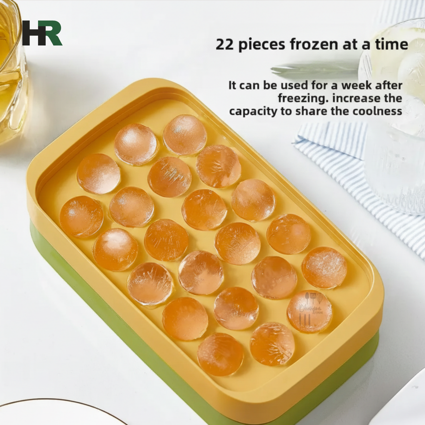 22-Cube Ball Shaped Ice Tray (With Lid)(10574)