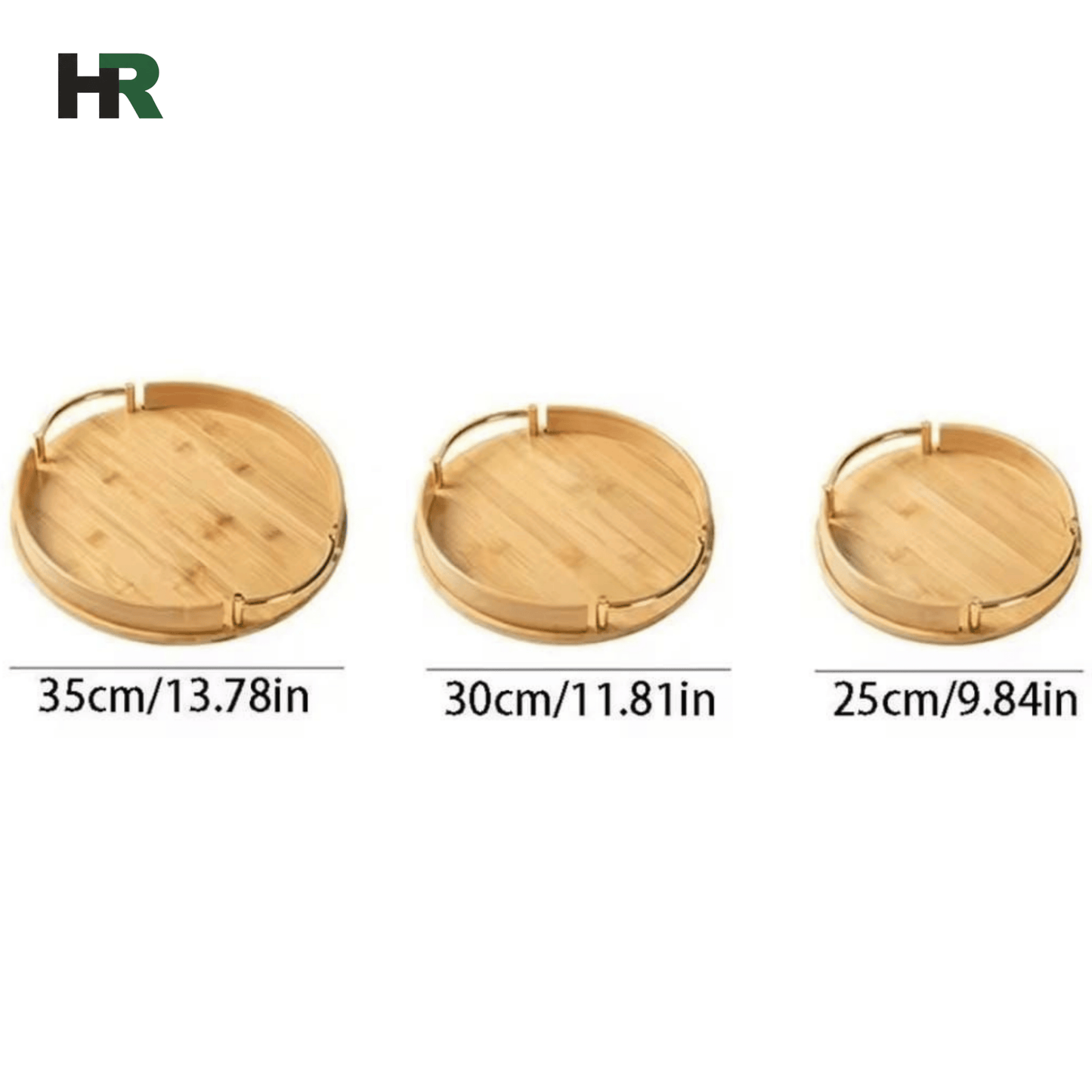 Elegant Round Wooden Tray | Handmade with Handles | Large Capacity