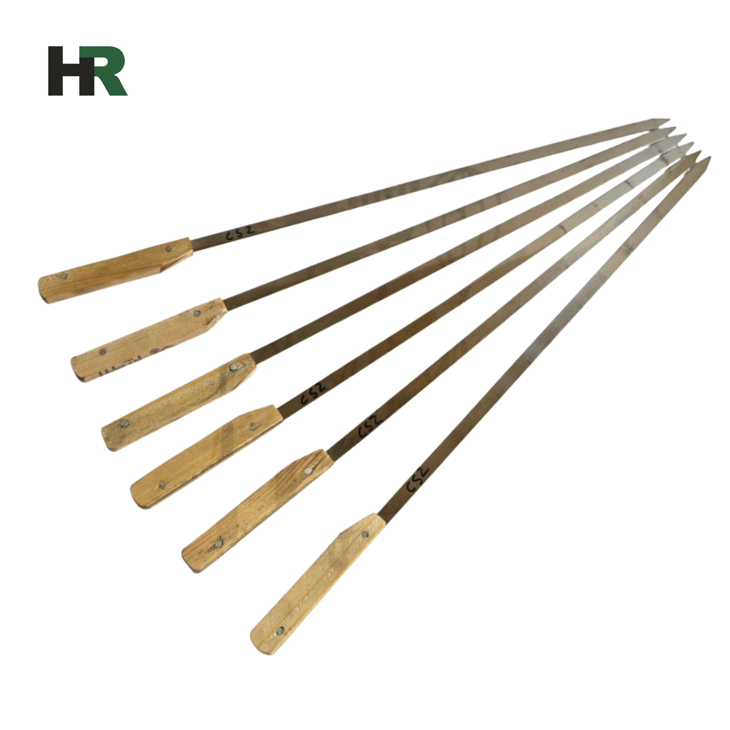 Boti Seekh Wooden Handle Pure Stainless Steel (18inch) 6pc pack