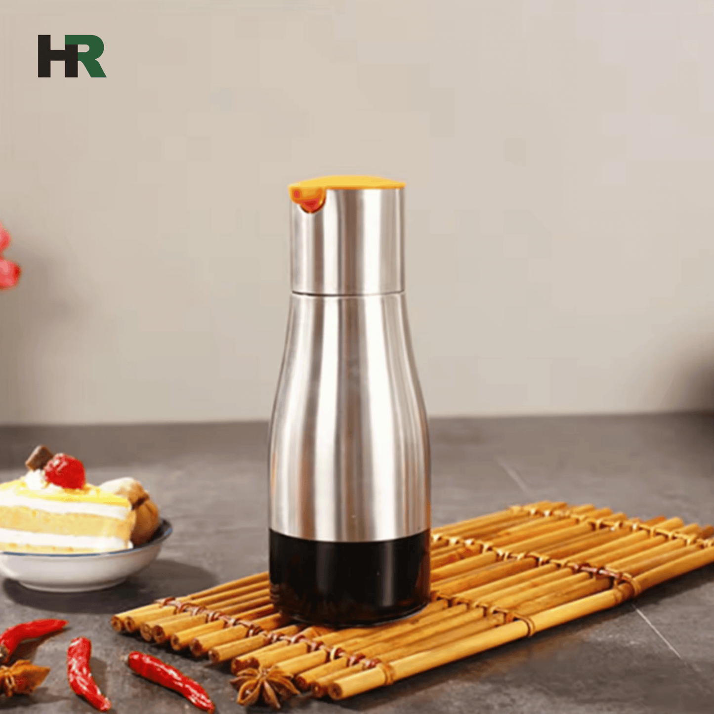 Cooking Seasoning Oil Bottle Dispenser | Stainless Glass Storage Bottle for Oil & Vinegar