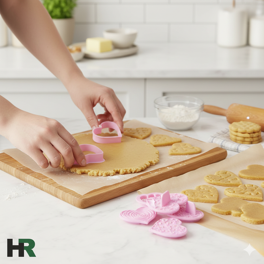 Heart Shaped Different Patterns Plastic Cookie Cutter 6Pcs