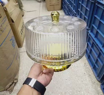 Acrylic Cake Serving & Storing Dish with Stand | Dome Lid Cover